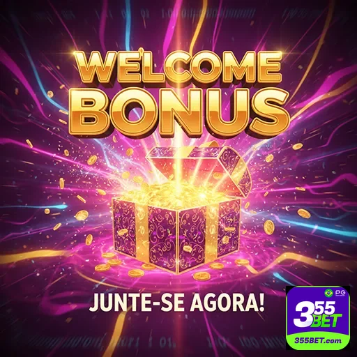 Imagem promovendo bônus no site 355bet, plataforma de apostas esportivas e jogos de azar.