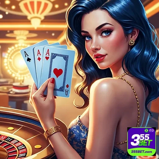 Imagem de um cassino com o logo 355bet, destaque para apostas e jogos de azar, no site 355bet